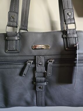 Rosetti  Grey Faux Leather Tote Bag